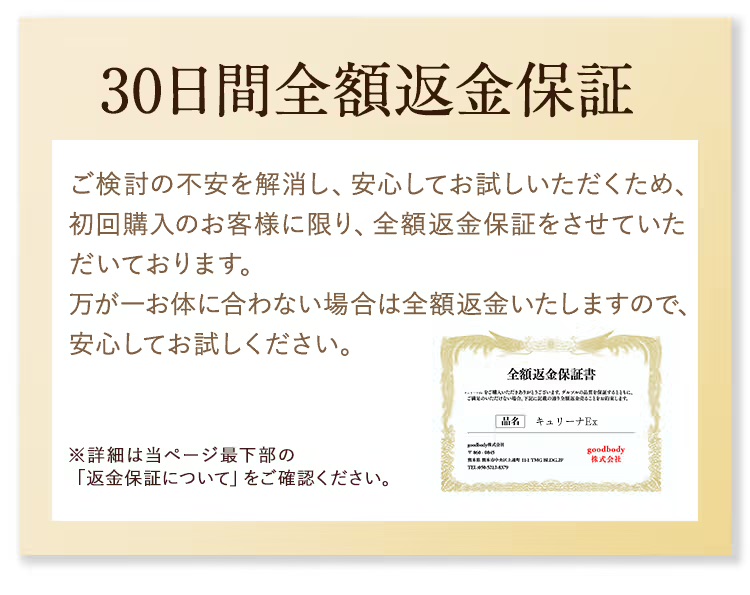 30日間全額返金保証